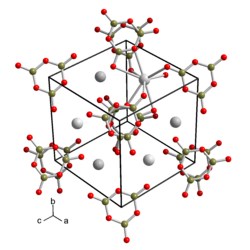 Unit cell of the low-temperature polymorph of barium metaborate